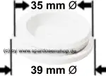 Auswahl Spardosenstopfen rund 39 mm Ø - harter Kunststoff - Farbe weiss oder schwarz